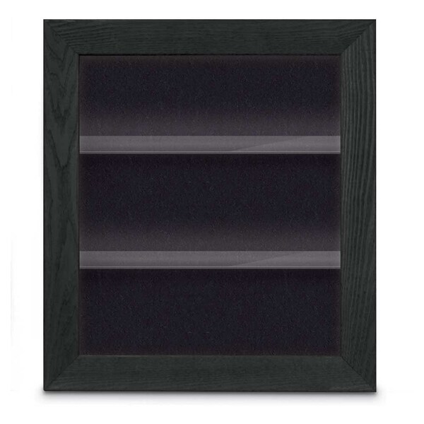 Outdoor Enclosed Combo Board, 42"x32", Blk Frame/Blk Porc & Medium Grey